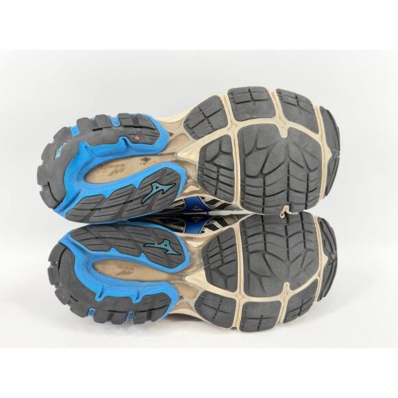 Mizuno Wave Men\'s Running Shoes Gray Blue Athletic Sneakers US 12.5 EU 46.5